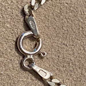 18” sterling silver flat curb link necklace